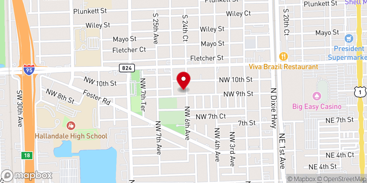 Map showing location of Greater Ward Chapel AME Church