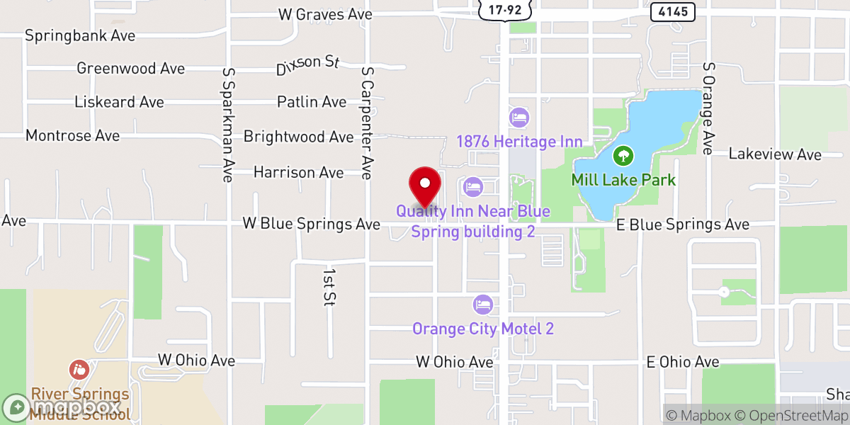 Map showing location of Volusia International Bible Fellowship
