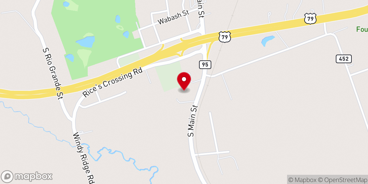 Map showing location of New Life Church of Taylor