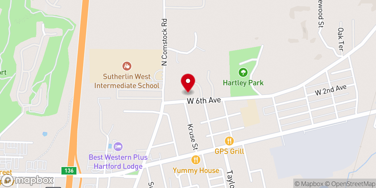 Map showing location of St Johns Lutheran Church