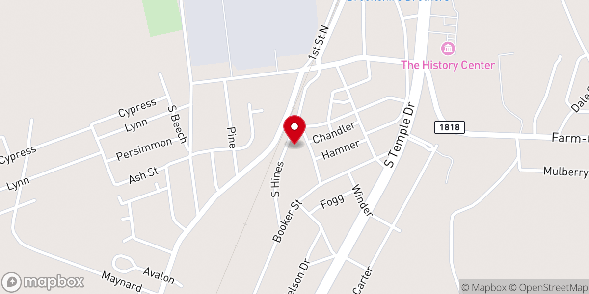 Map showing location of First Methodist Church of Diboll