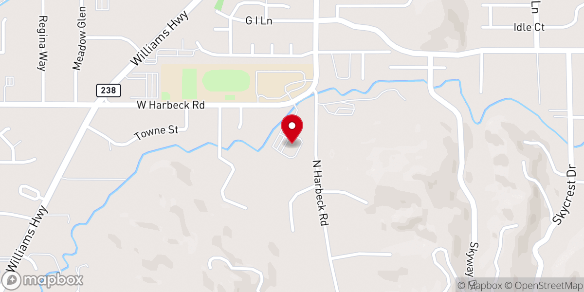 Map showing location of Calvary Chapel Grants Pass