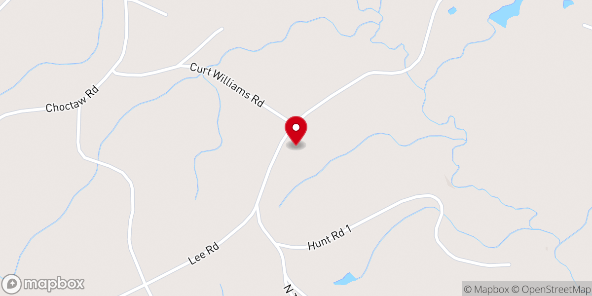 Map showing location of Oak Grove Baptist Church