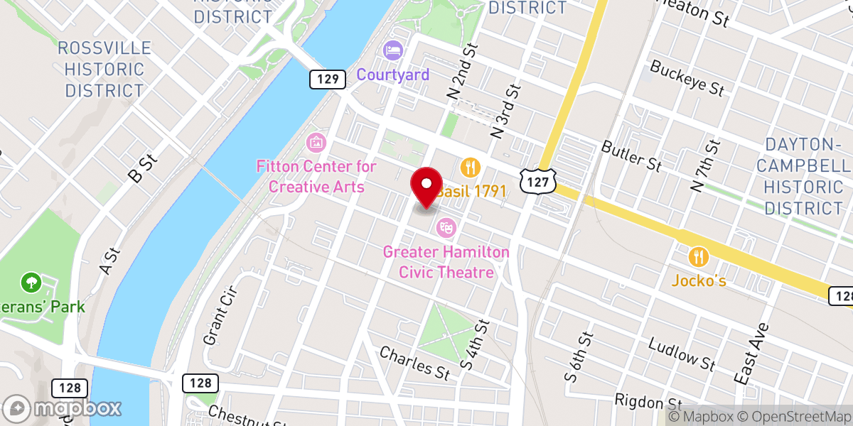 Map showing location of The Village Church (Sundays: 9AM & 10:45AM)