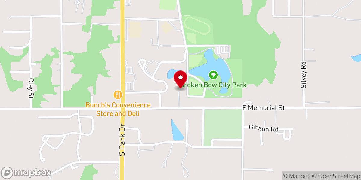 Map showing location of First Methodist Broken Bow