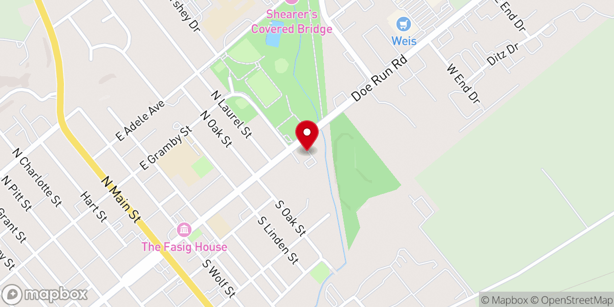 Map showing location of Grace Brethren Church-Manheim