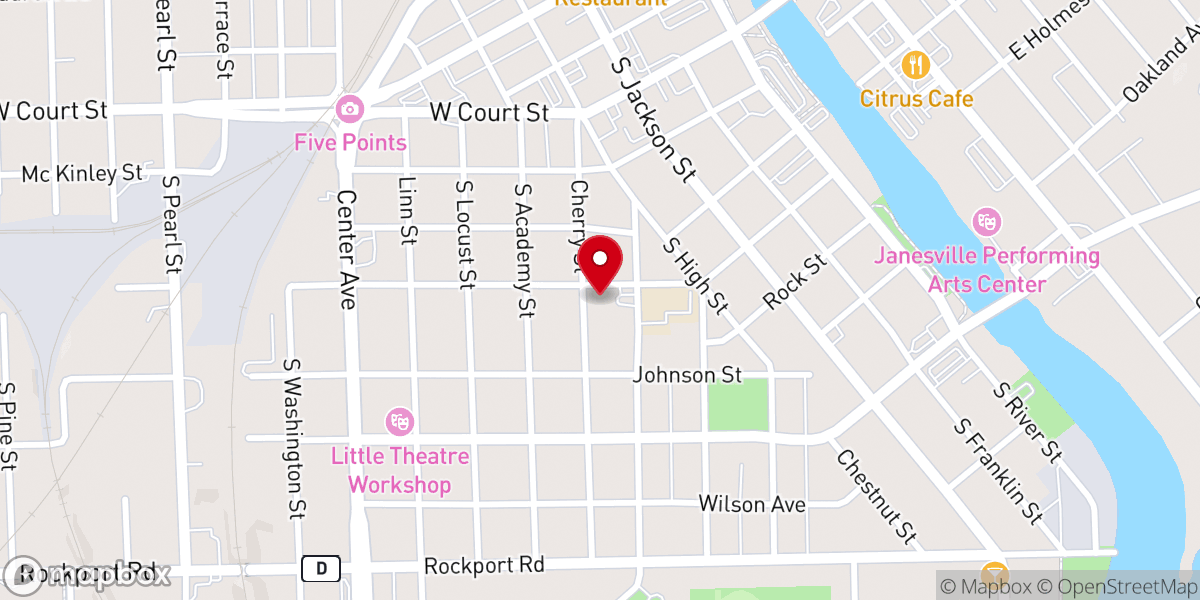 Map showing location of Saint Patrick Catholic Parish
