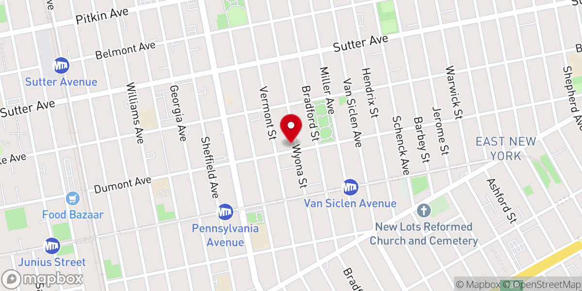 Map showing location of East New York Church Nazarene