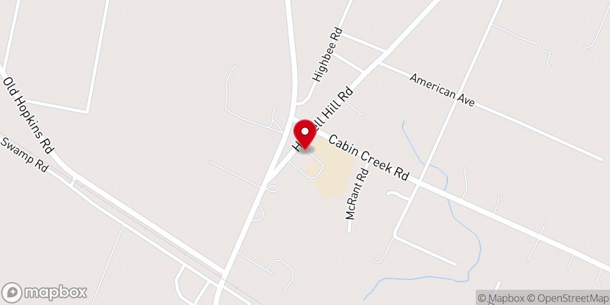 Map showing location of Beulah Church