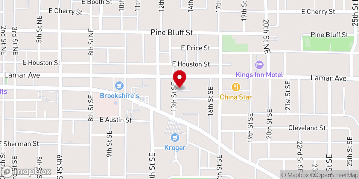 Map showing location of Church of Christ at 35 13th Street S.E.