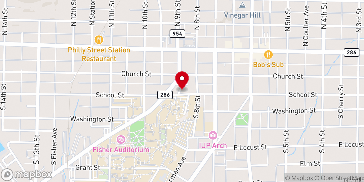 Map showing location of Lutheran Campus Center