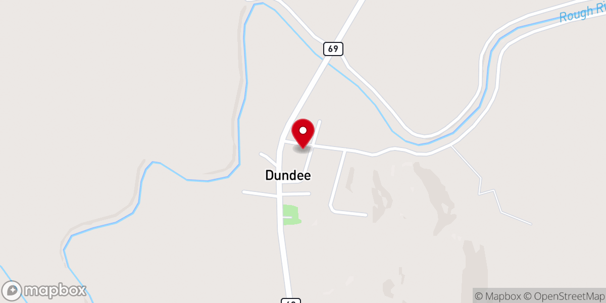 Map showing location of Dundee Baptist Church