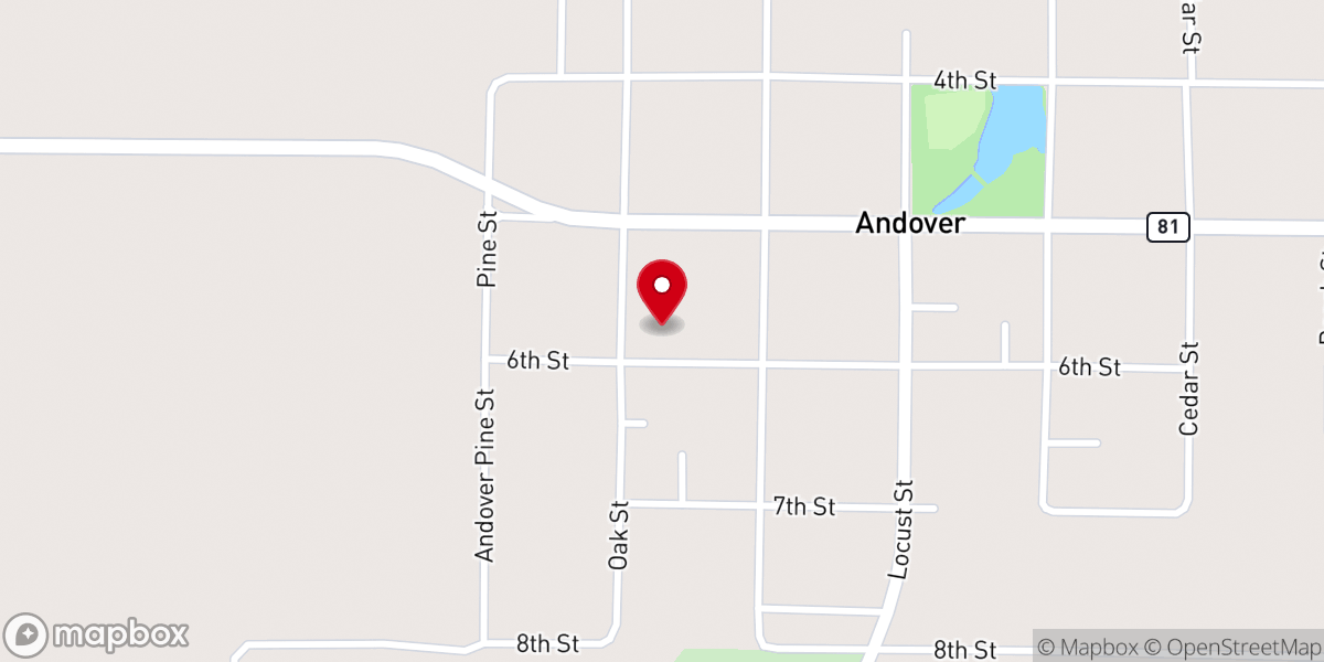 Map showing location of Augustana Lutheran Church