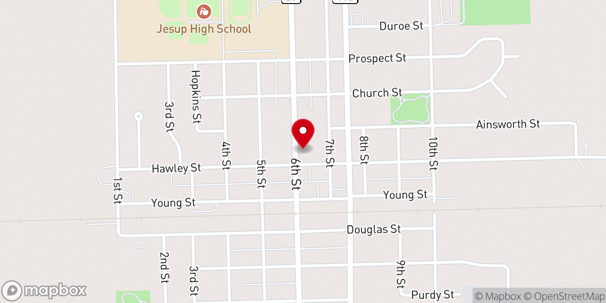 Map showing location of First Presbyterian Church