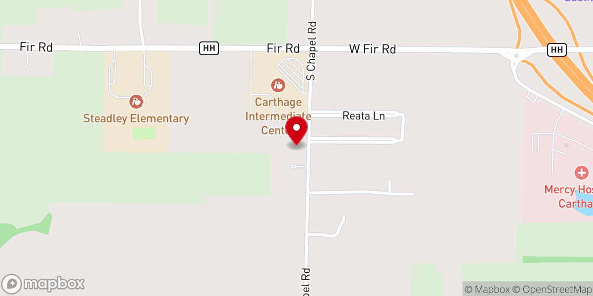Map showing location of Life Church