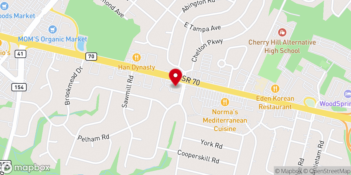 Map showing location of Trinity Presbyterian Church