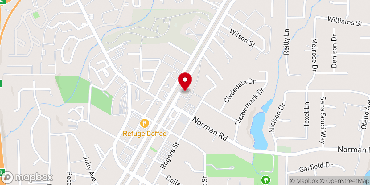 Map showing location of Clarkston First Baptist Church