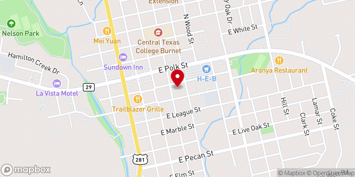 Map showing location of First Baptist Church