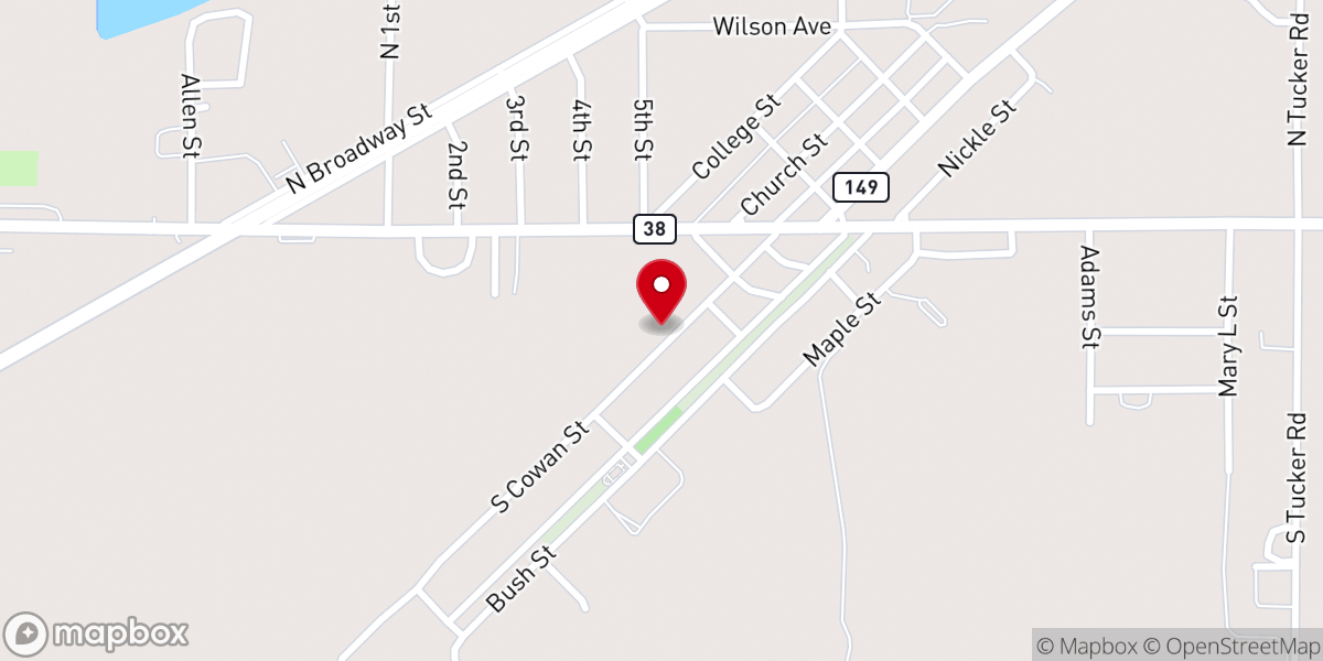 Map showing location of Hughes Chappell Missionary