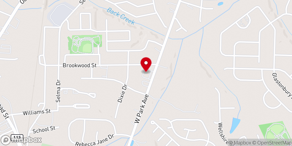 Map showing location of Park Avenue United Methodist Church