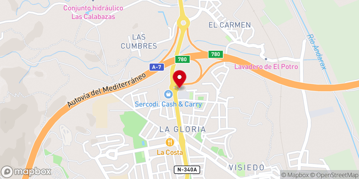 Map showing location of Iglesia Bautista de Jesús
