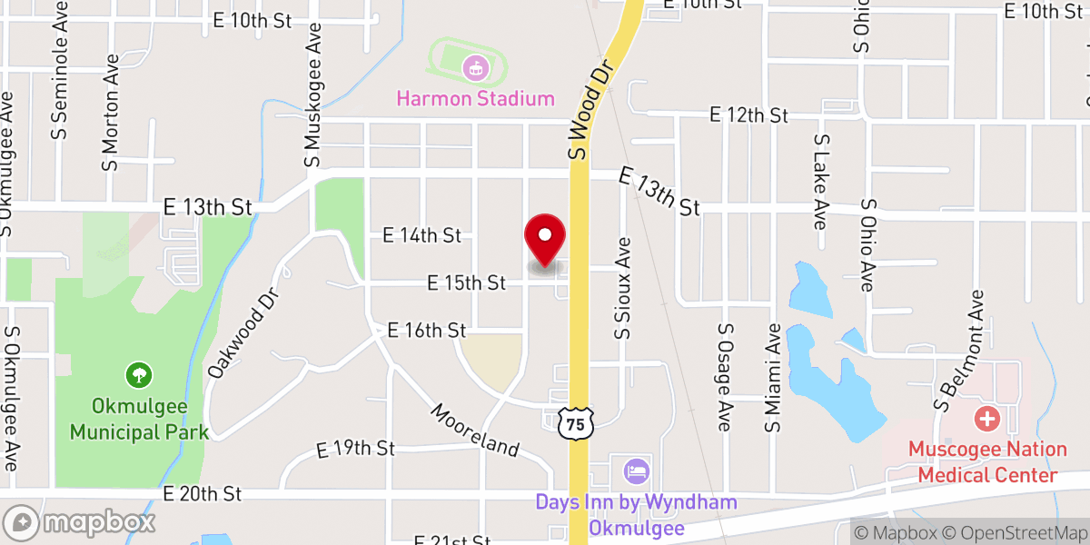 Map showing location of Southside Church of Christ