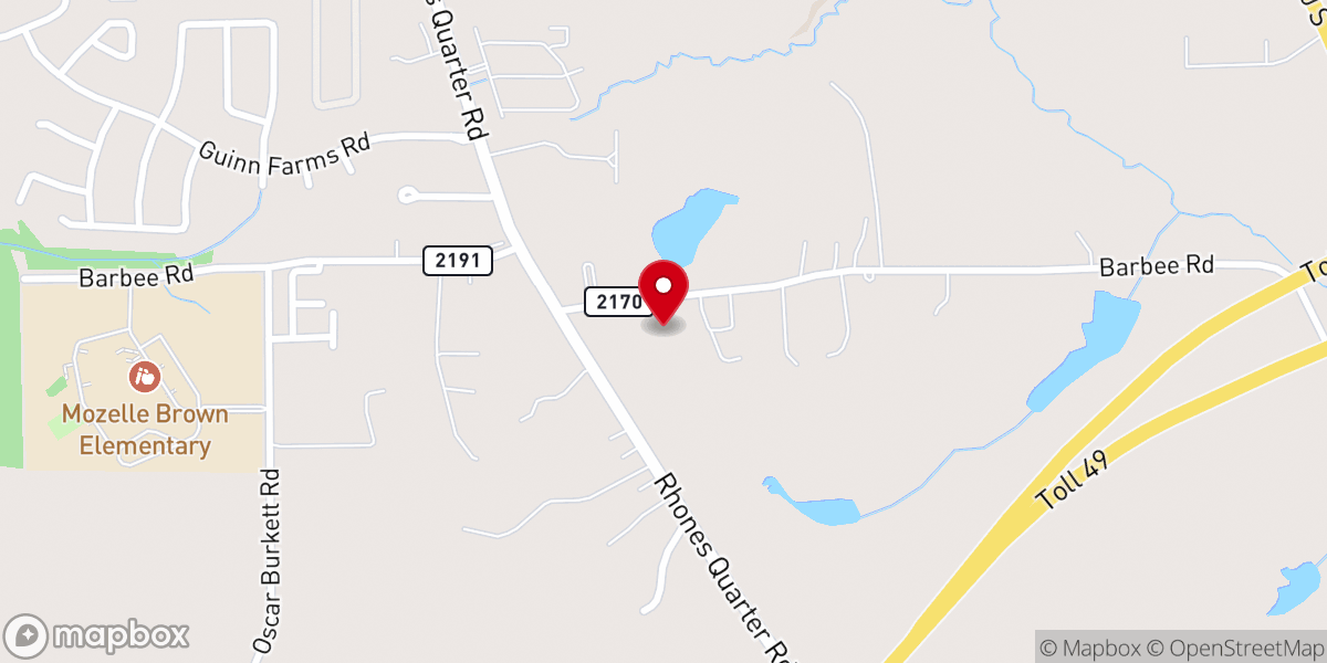 Map showing location of Victory Baptist Church