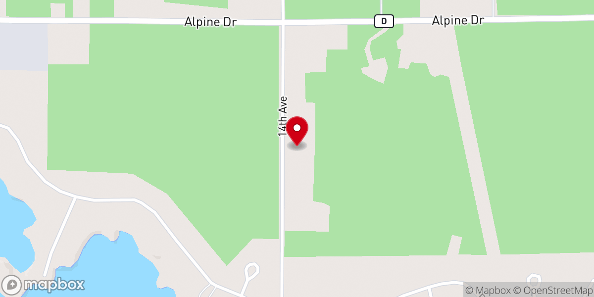 Map showing location of Woodland Lutheran Church