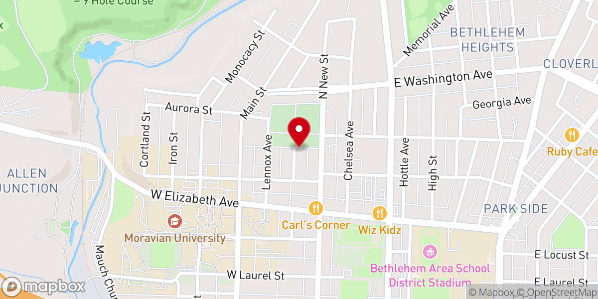 Map showing location of Campus Life Lehigh Valley