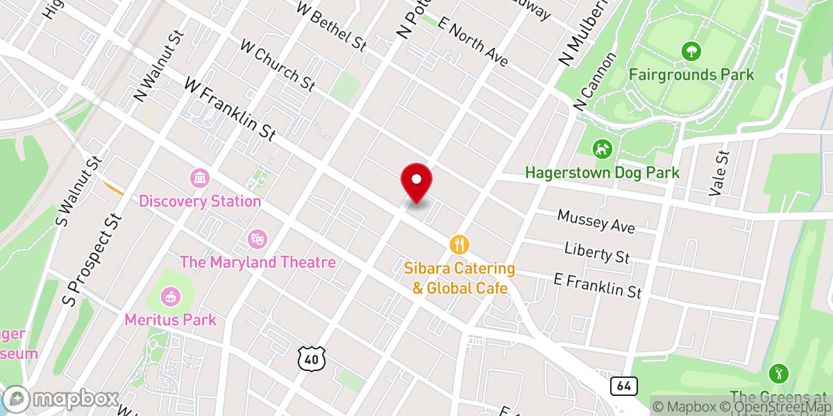 Map showing location of Otterbein United Methodist Church