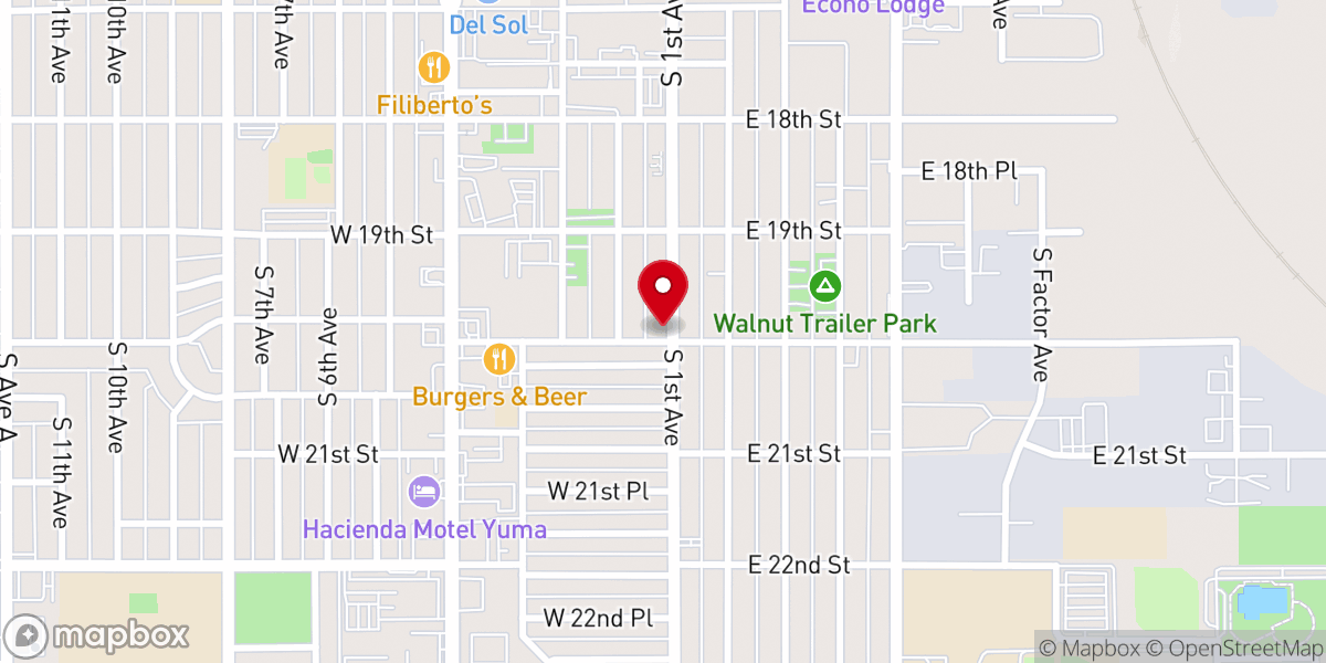 Map showing location of First Pentecostal Church