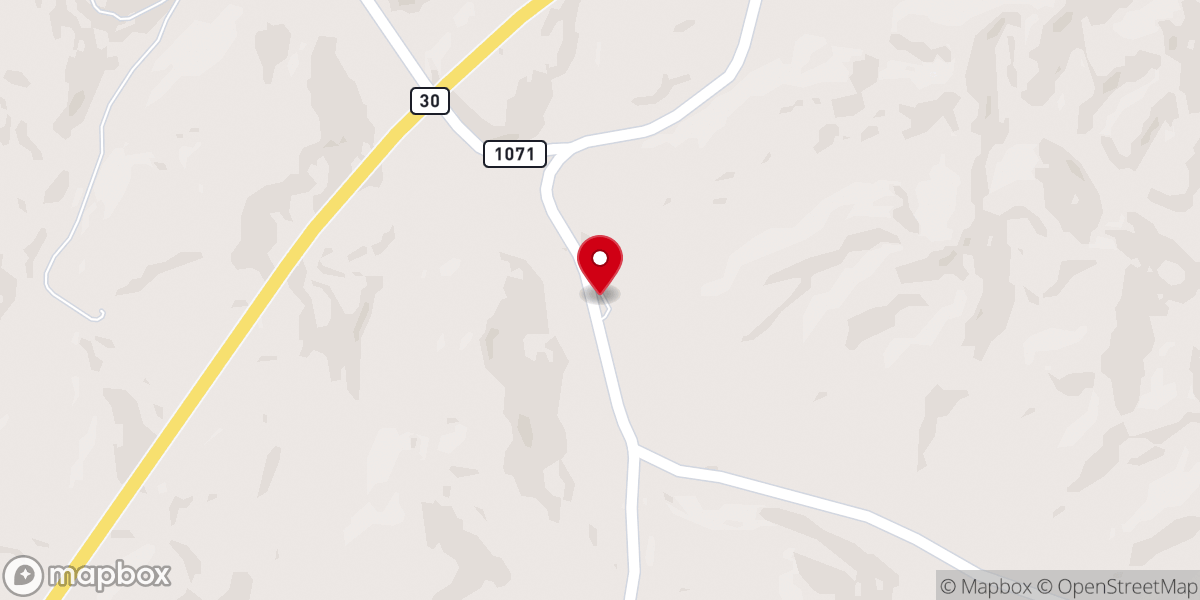 Map showing location of Rock Springs Primitive Baptist Church