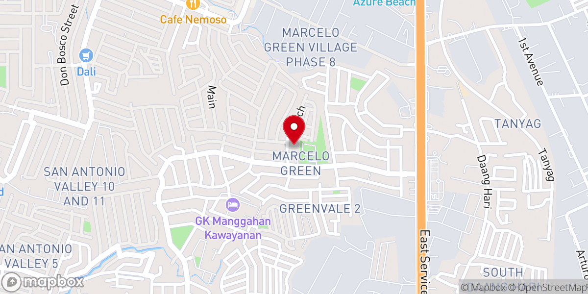 Map showing location of Mary, Mother of Good Counsel Parish Church - Marcelo Green Village, Marcelo Green, Parañaque City (Diocese of Parañaque)