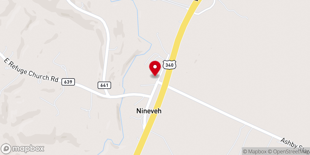 Map showing location of Zion Baptist Church