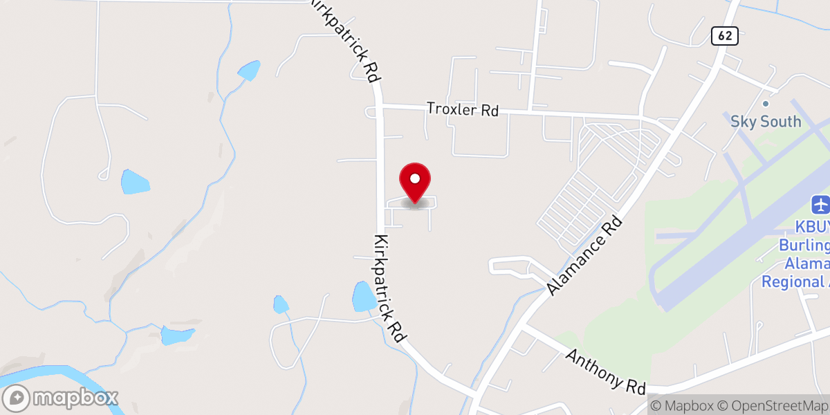 Map showing location of Beacon Baptist Church