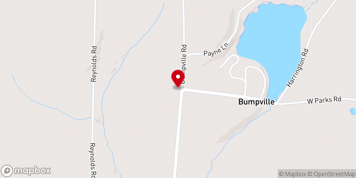 Map showing location of Bumpville Bible Church
