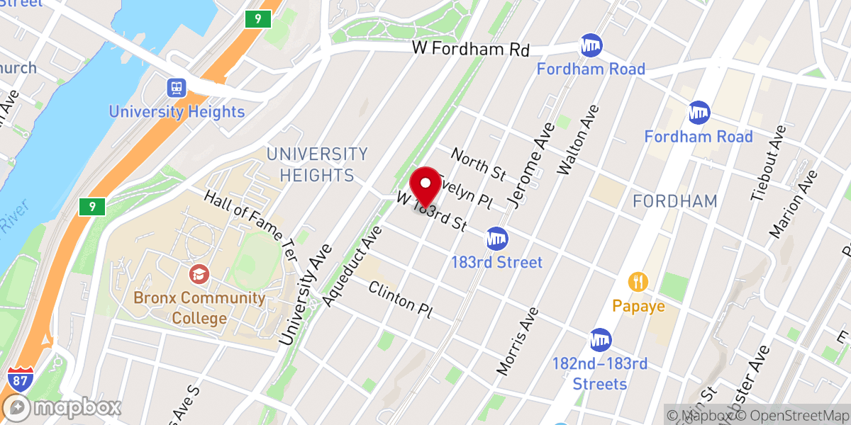Map showing location of D'unique Experience Barbershop