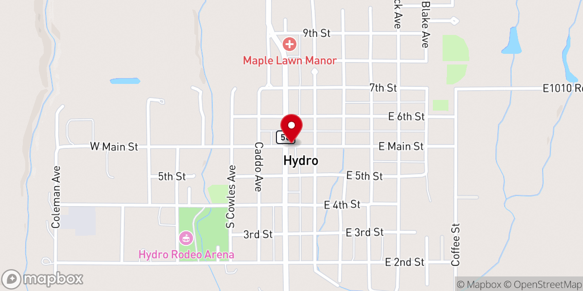 Map showing location of Swan Lake Baptist Church