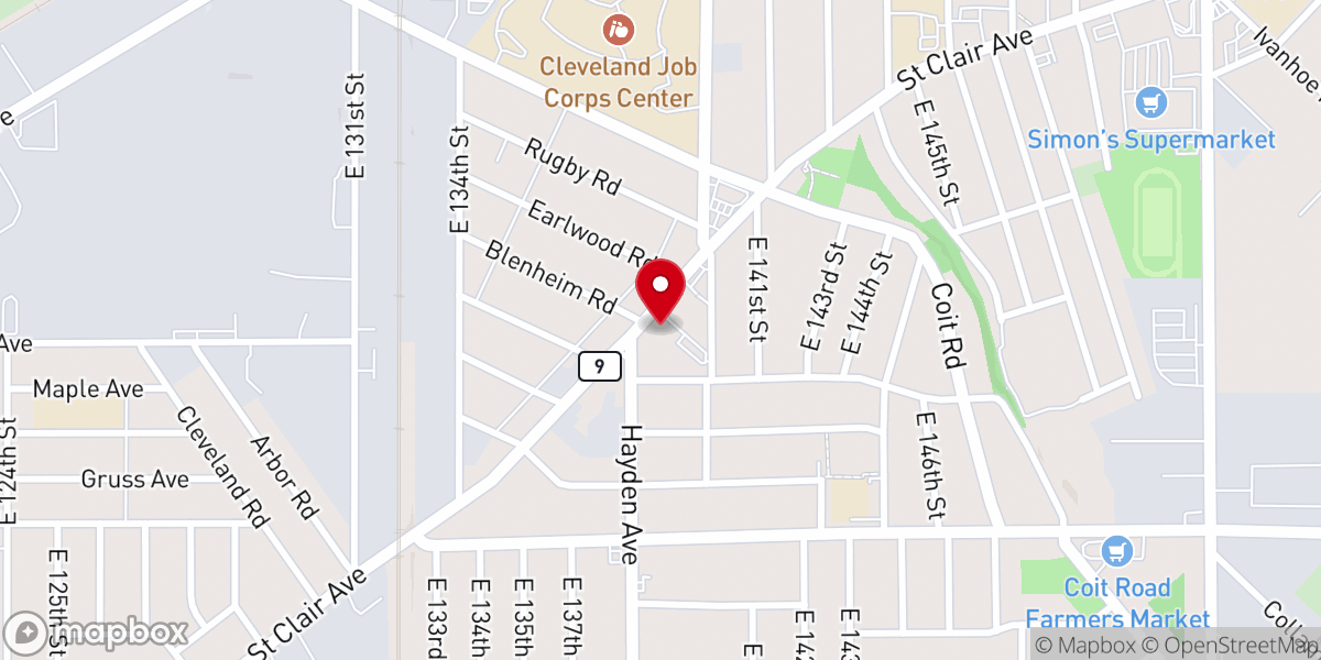 Map showing location of Greater Faith Baptist Church