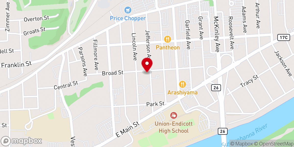 Map showing location of St Paul's Episcopal Church