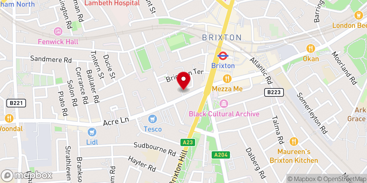 Map showing location of Universal Pentecostal Church (TPM) - Brixton
