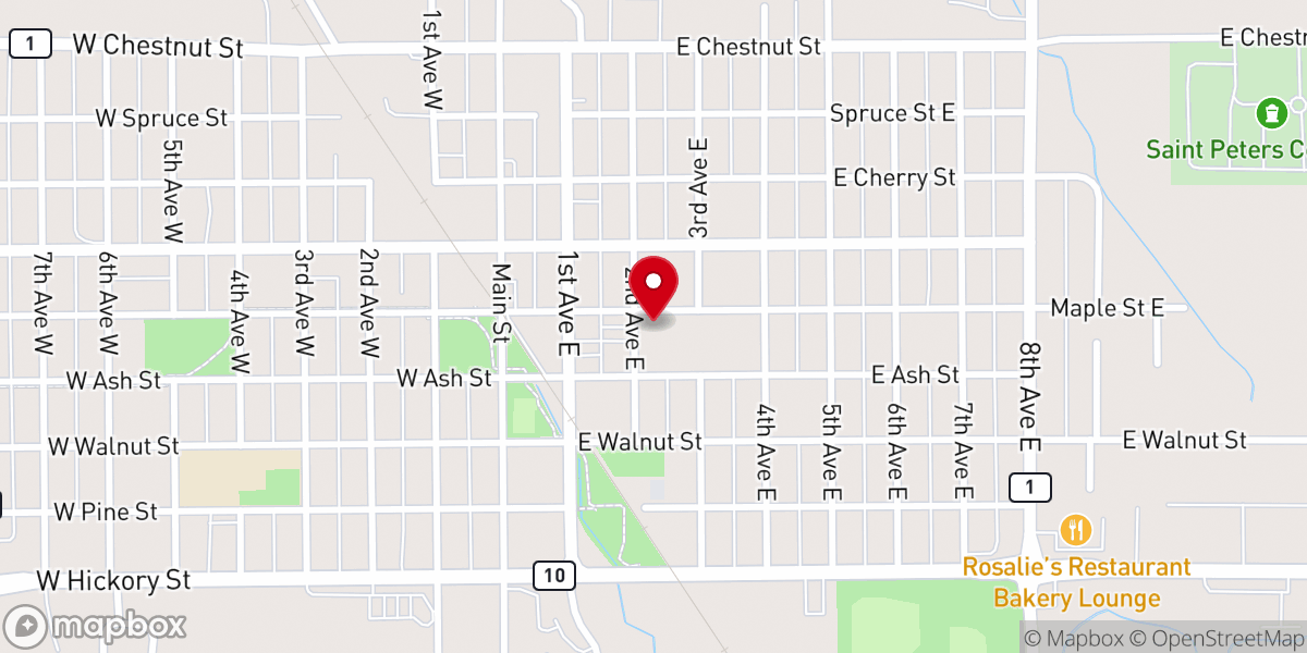 Map showing location of First Presbyterian Church