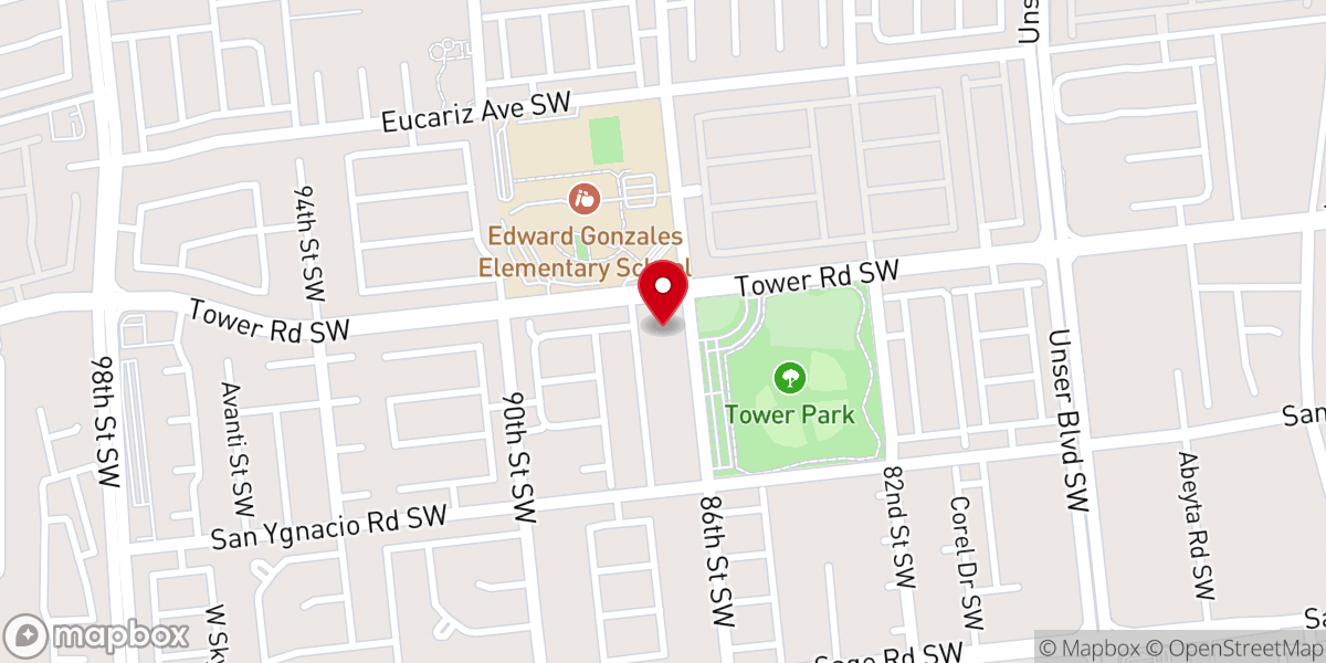 Map showing location of Tower Road Baptist Church & Christian Academy