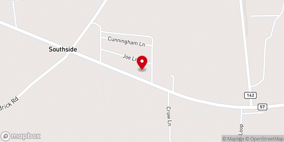 Map showing location of Counce United Pentecostal Church