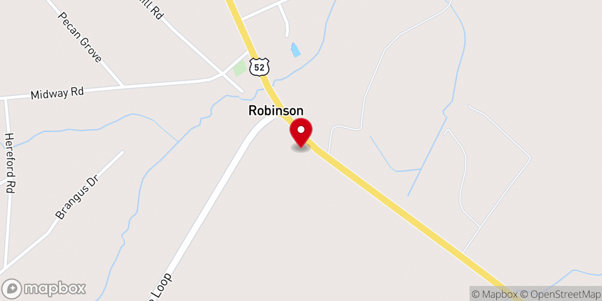 Map showing location of Robinson AME Zion Church