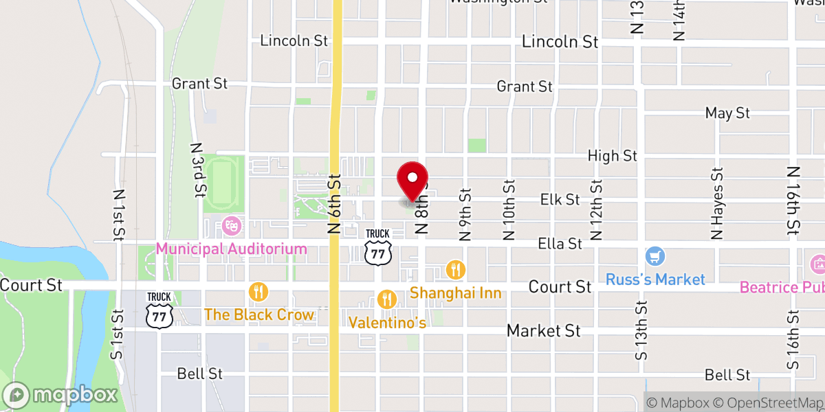 Map showing location of Christ Lutheran Church