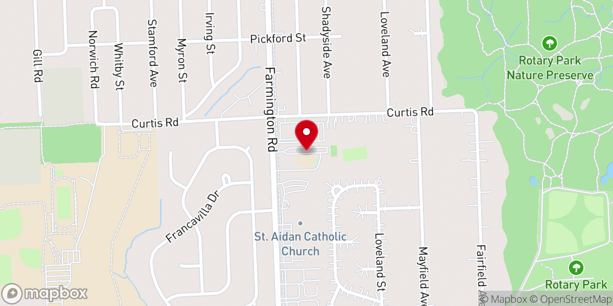 Map showing location of St. Paul's Lutheran School