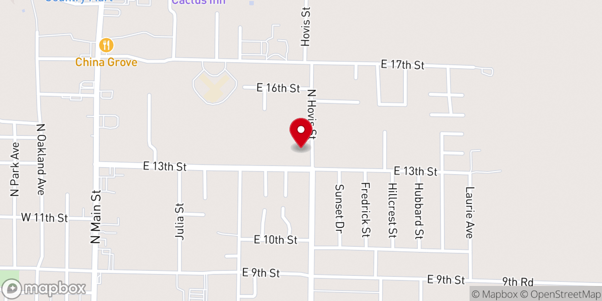 Map showing location of Faith Community Church of the Nazarene