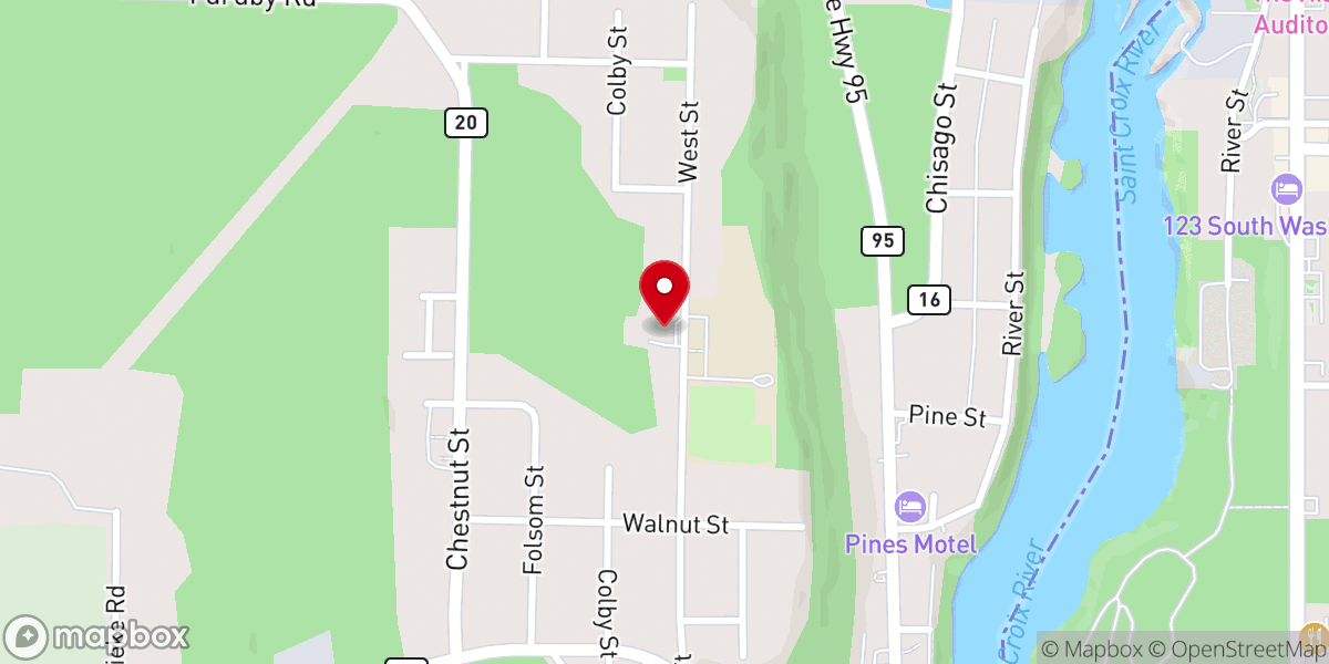 Map showing location of First Baptist Church
