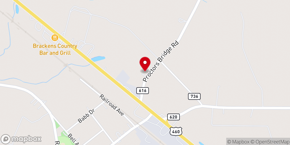 Map showing location of New Branch Baptist Church